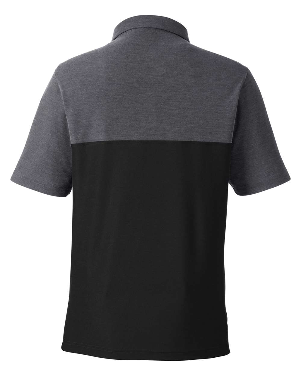 Men's Fusion ChromaSoft™ Colorblock Polo - Back - B276A7503 - Black/ Carbon Heather