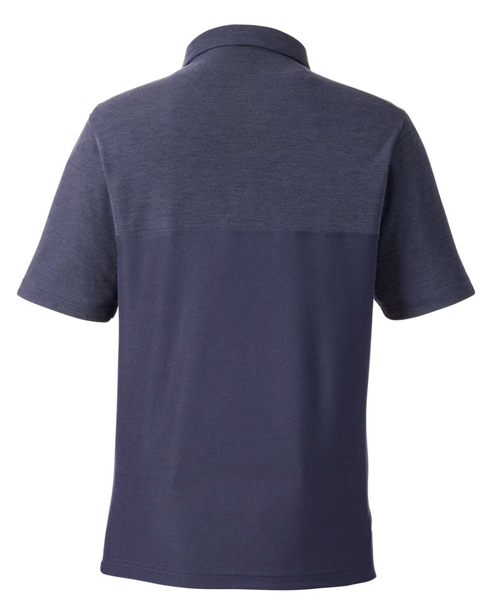 Men's Fusion ChromaSoft™ Colorblock Polo - Back - B276A7653 - Classic Navy/ Classic Navy Heather