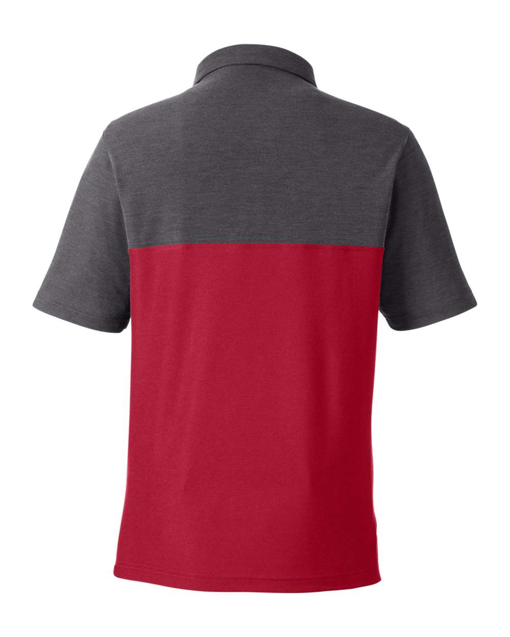 Men's Fusion ChromaSoft™ Colorblock Polo - Back - B276A7703 - Classic Red/ Carbon Heather