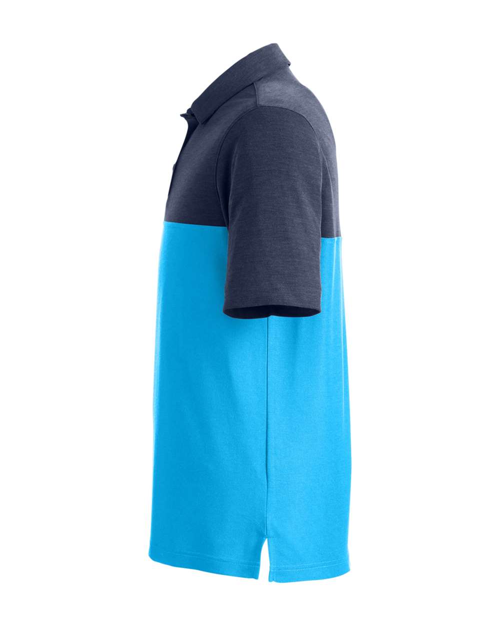 Men's Fusion ChromaSoft™ Colorblock Polo - DirectSide - B276A7763 - Electric Blue/ Classic Navy Heather