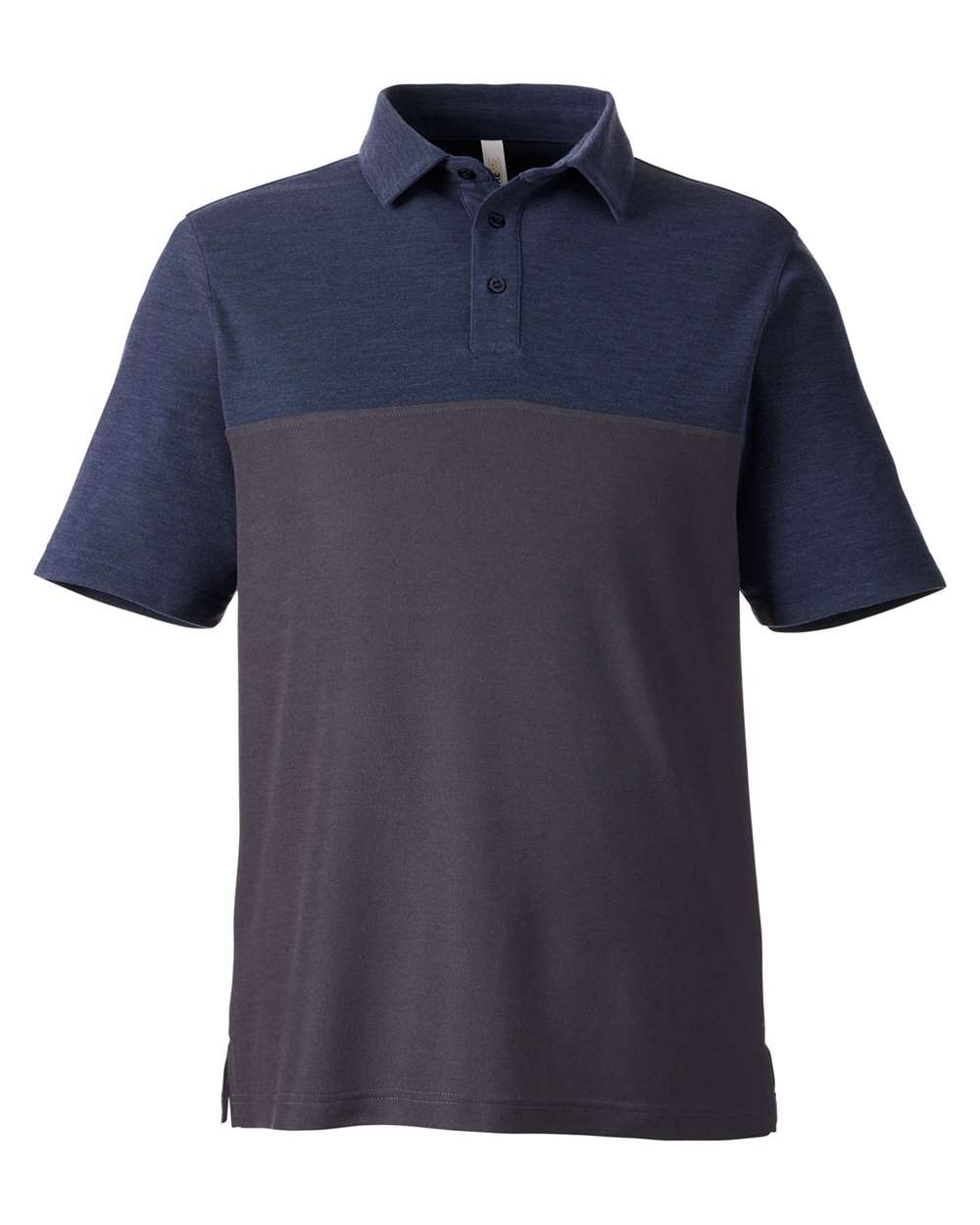 Men's Fusion ChromaSoft™ Colorblock Polo - Front - B276A7103 - Carbon/ Classic Navy Heather