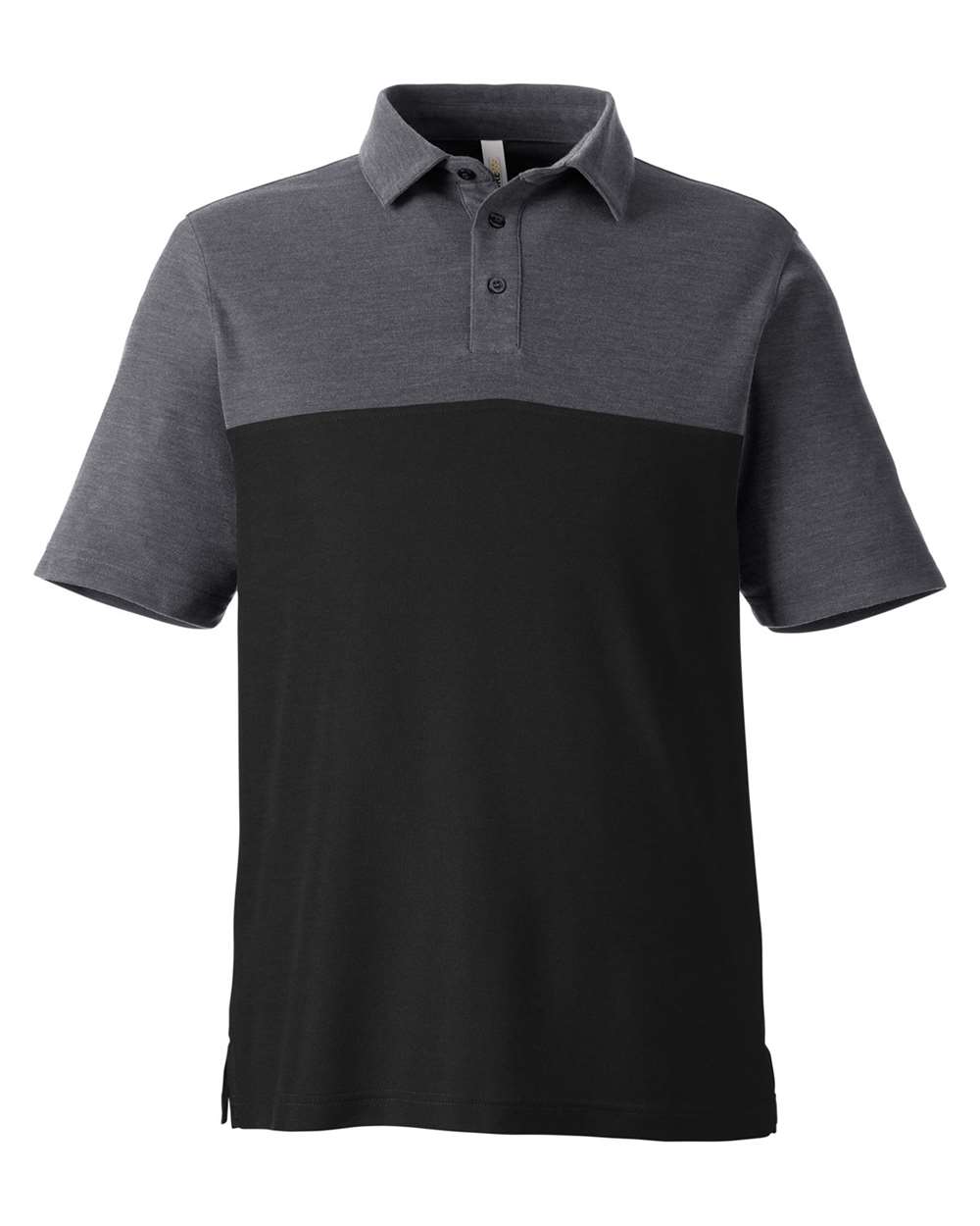 Men's Fusion ChromaSoft™ Colorblock Polo - Front - B276A7503 - Black/ Carbon Heather
