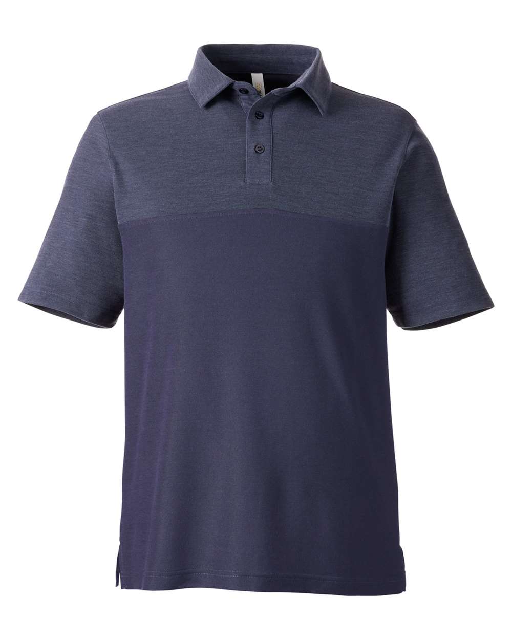 Men's Fusion ChromaSoft™ Colorblock Polo - Front - B276A7653 - Classic Navy/ Classic Navy Heather