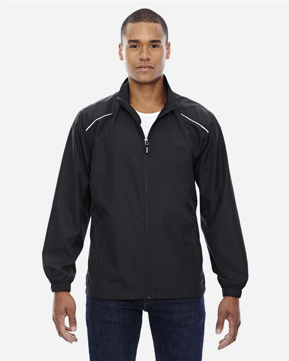 Men's Tall Techno Lite Motivate Unlined Lightweight Jacket - OnModelFront - B227A7505 - Black