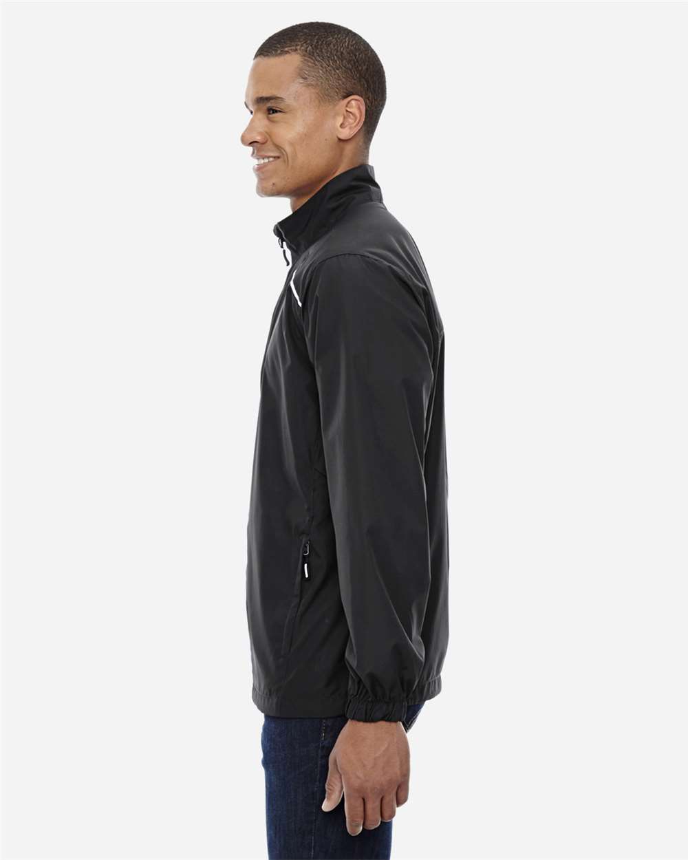 Men's Tall Techno Lite Motivate Unlined Lightweight Jacket - OnModelSide - B227A7505 - Black