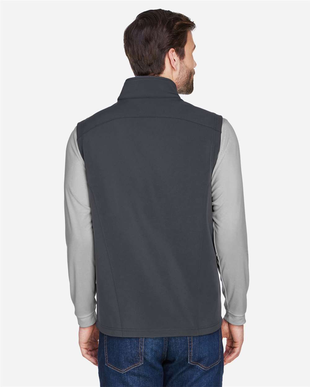 Men's Cruise Two-Layer Fleece Bonded Soft Shell Vest - OnModelBack - B297A7583 - Carbon