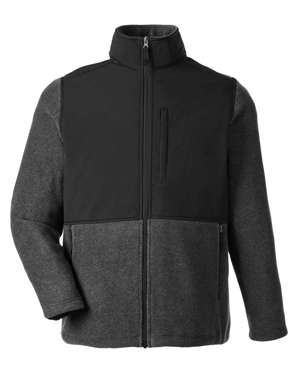 Men's Journey Summit Hybrid Full-Zip - Front - B324A7583 - Heather Charcoal/ Black