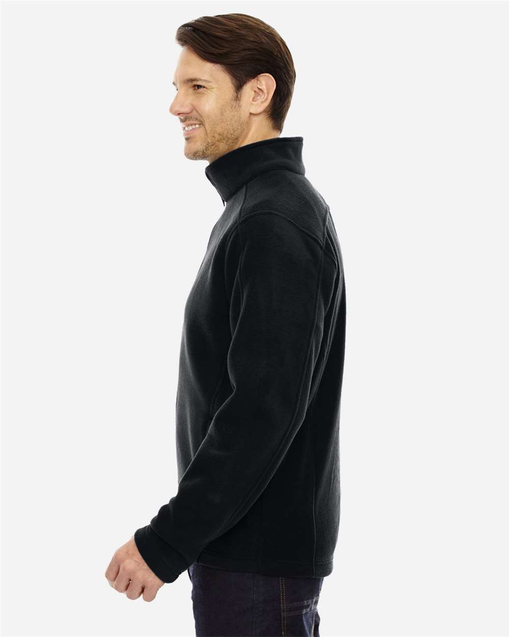Men's Tall Journey Fleece Jacket - OnModelSide - B234A7505 - Black