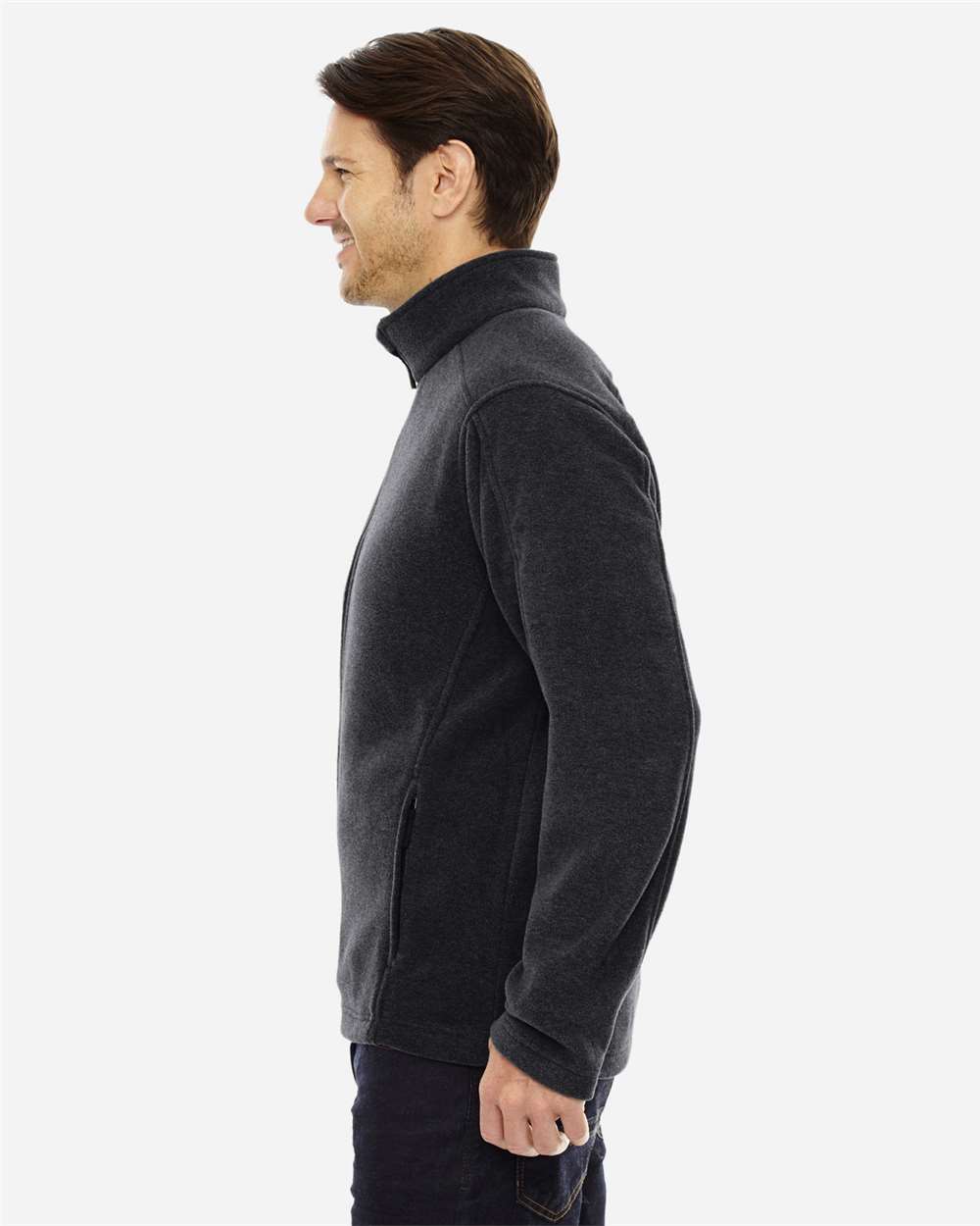 Men's Tall Journey Fleece Jacket - OnModelSide - B234A7585 - Heather Charcoal