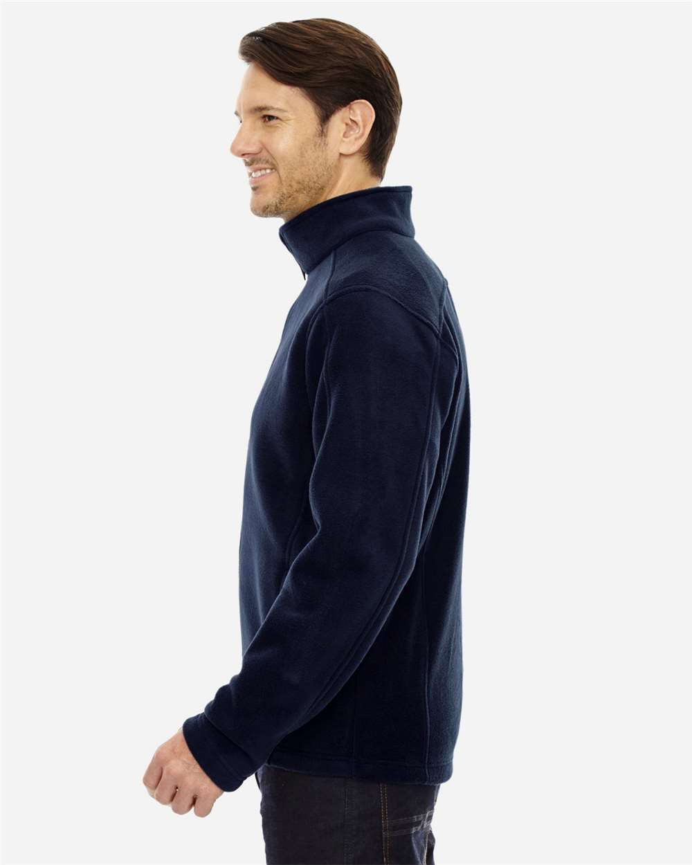Men's Tall Journey Fleece Jacket - OnModelSide - B234A7655 - Classic Navy