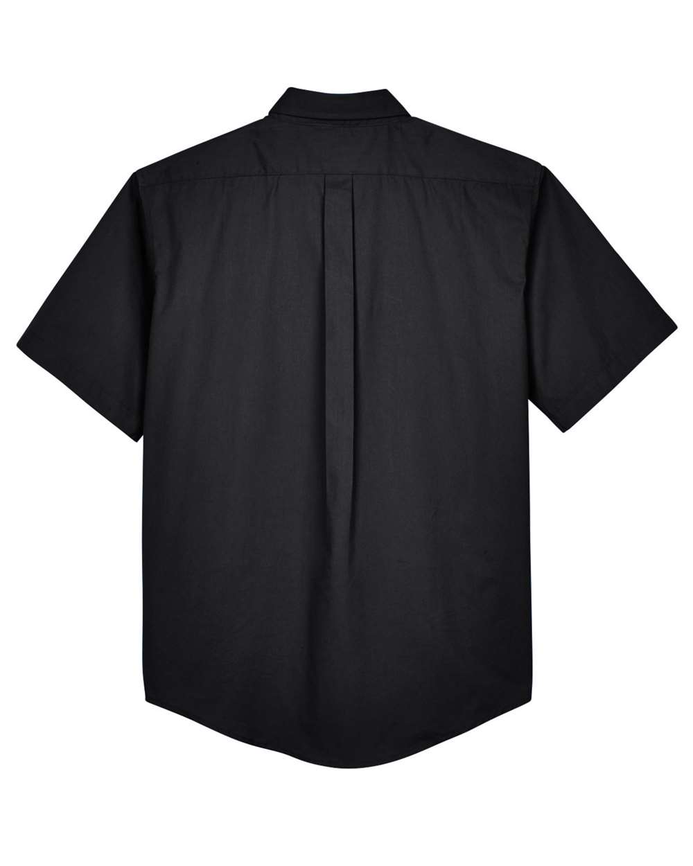 Men's Tall Optimum Short Sleeve Twill Dress Shirt - Back - B243A7505 - Black