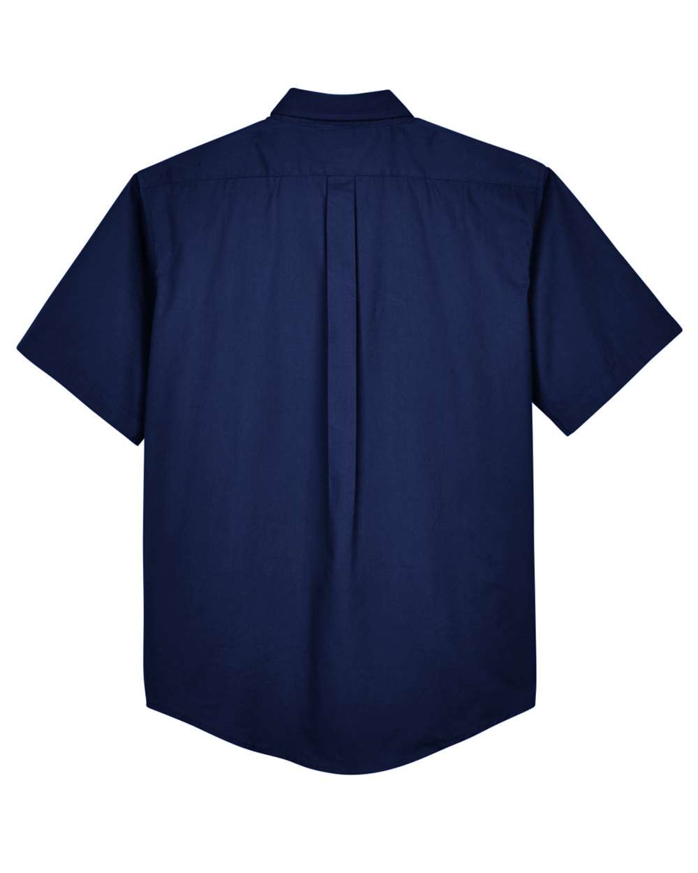 Men's Tall Optimum Short Sleeve Twill Dress Shirt - Back - B243A7655 - Classic Navy