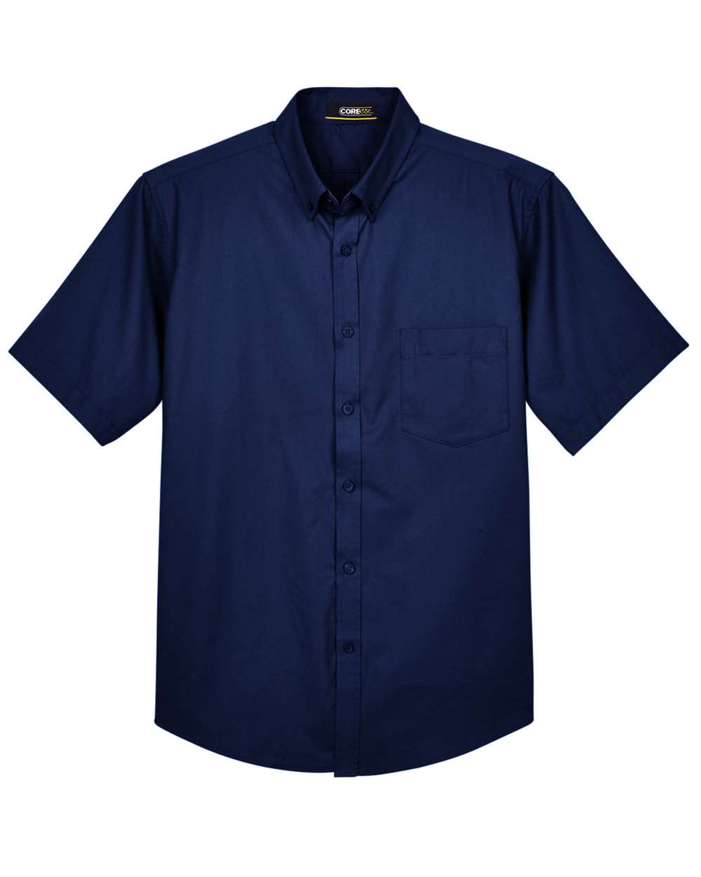 Men's Tall Optimum Short Sleeve Twill Dress Shirt - Front - B243A7655 - Classic Navy