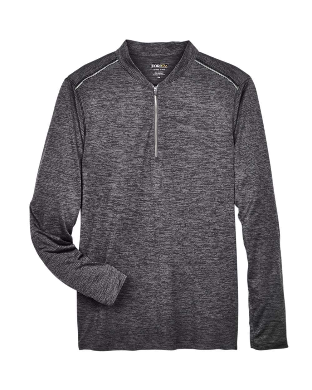 Men's Tall Kinetic Performance Quarter-Zip Pullover - Front - B282A7585 - Carbon Heather/ Black