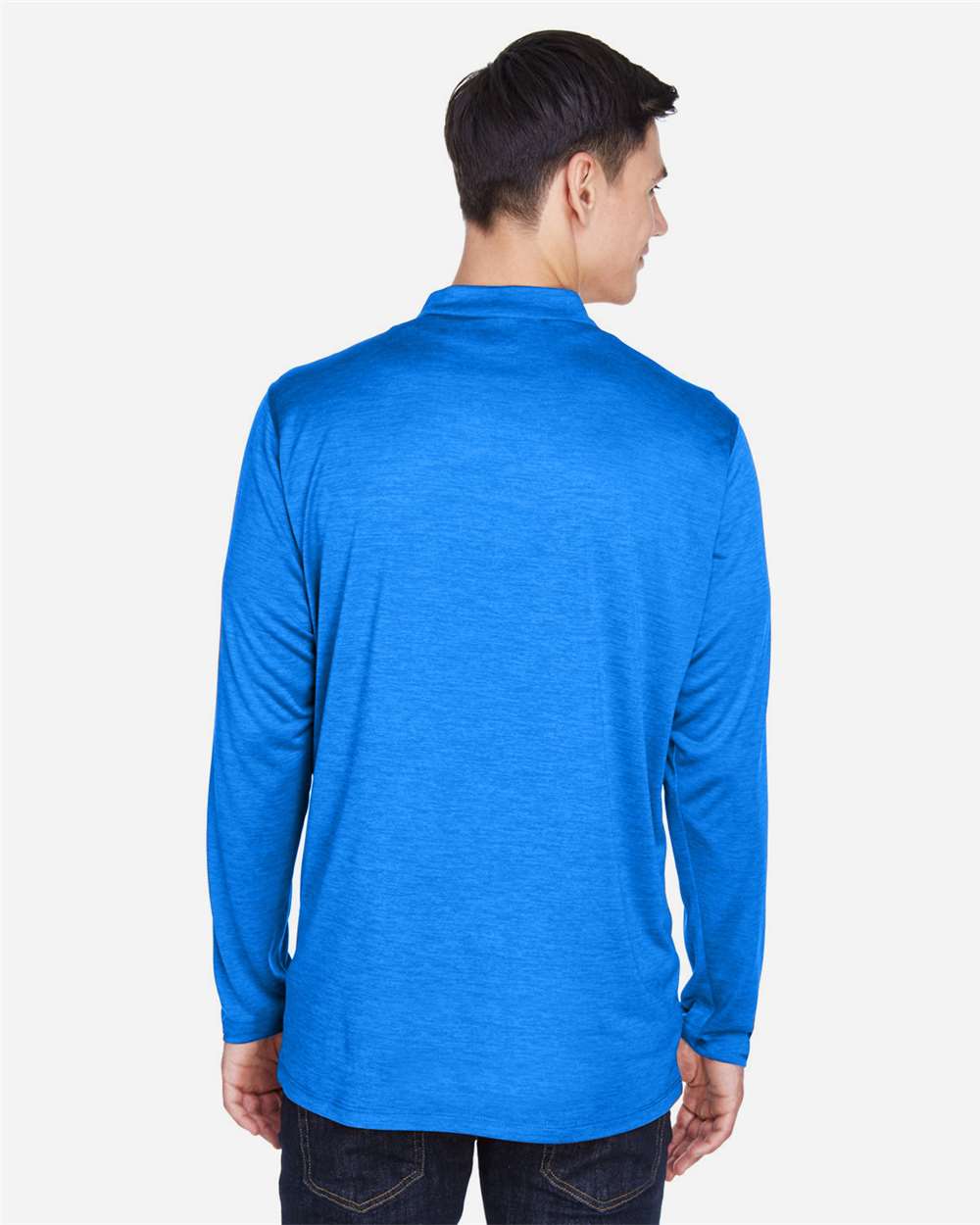 Men's Tall Kinetic Performance Quarter-Zip Pullover - OnModelBack - B282A7756 - True Royal Heather/ Carbon