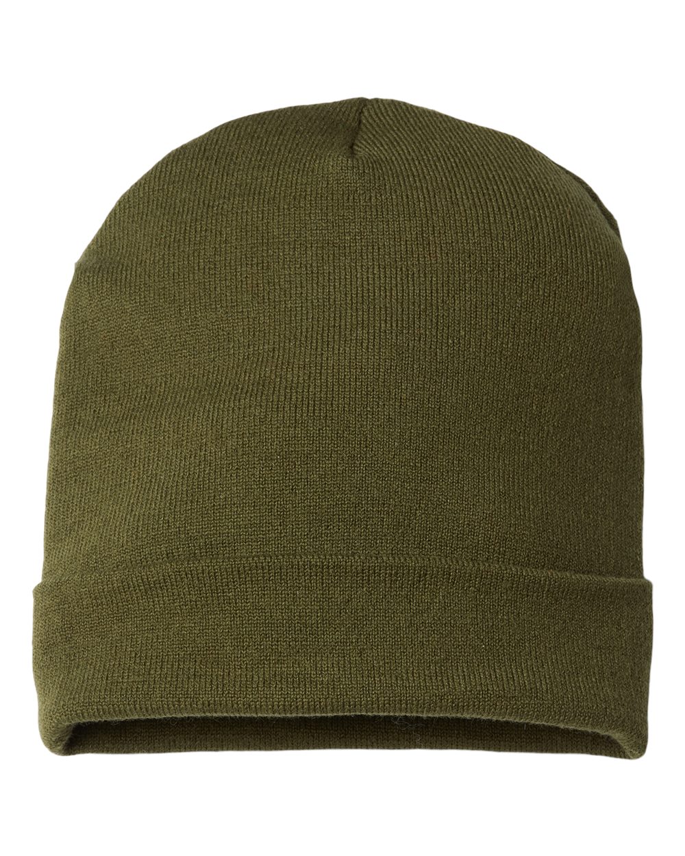 USA-Made Patriotic Cuffed Beanie - Back - B92495110 - Olive/ Khaki USA