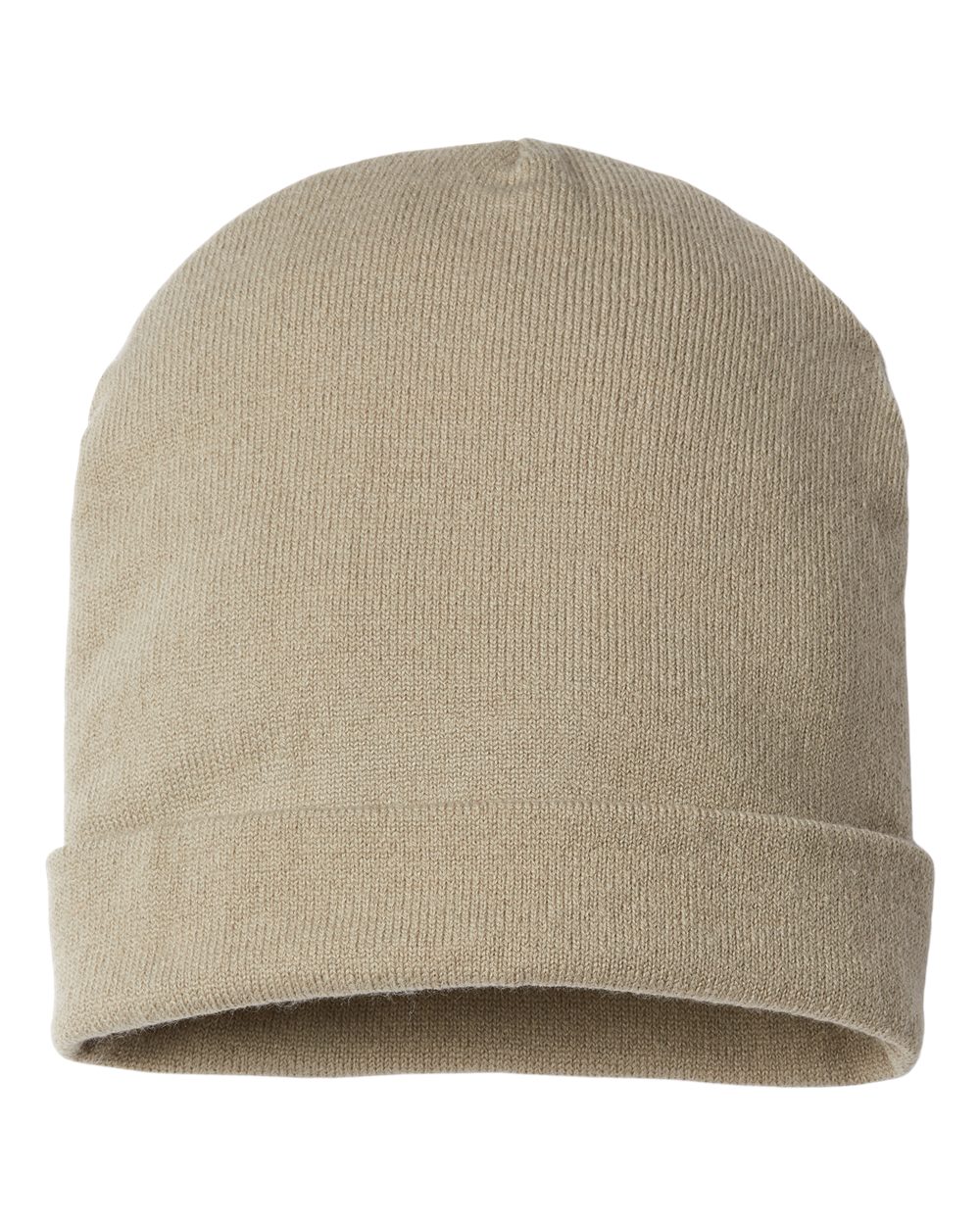 USA-Made Patriotic Cuffed Beanie - Back - B92495240 - Khaki/ Olive Stars
