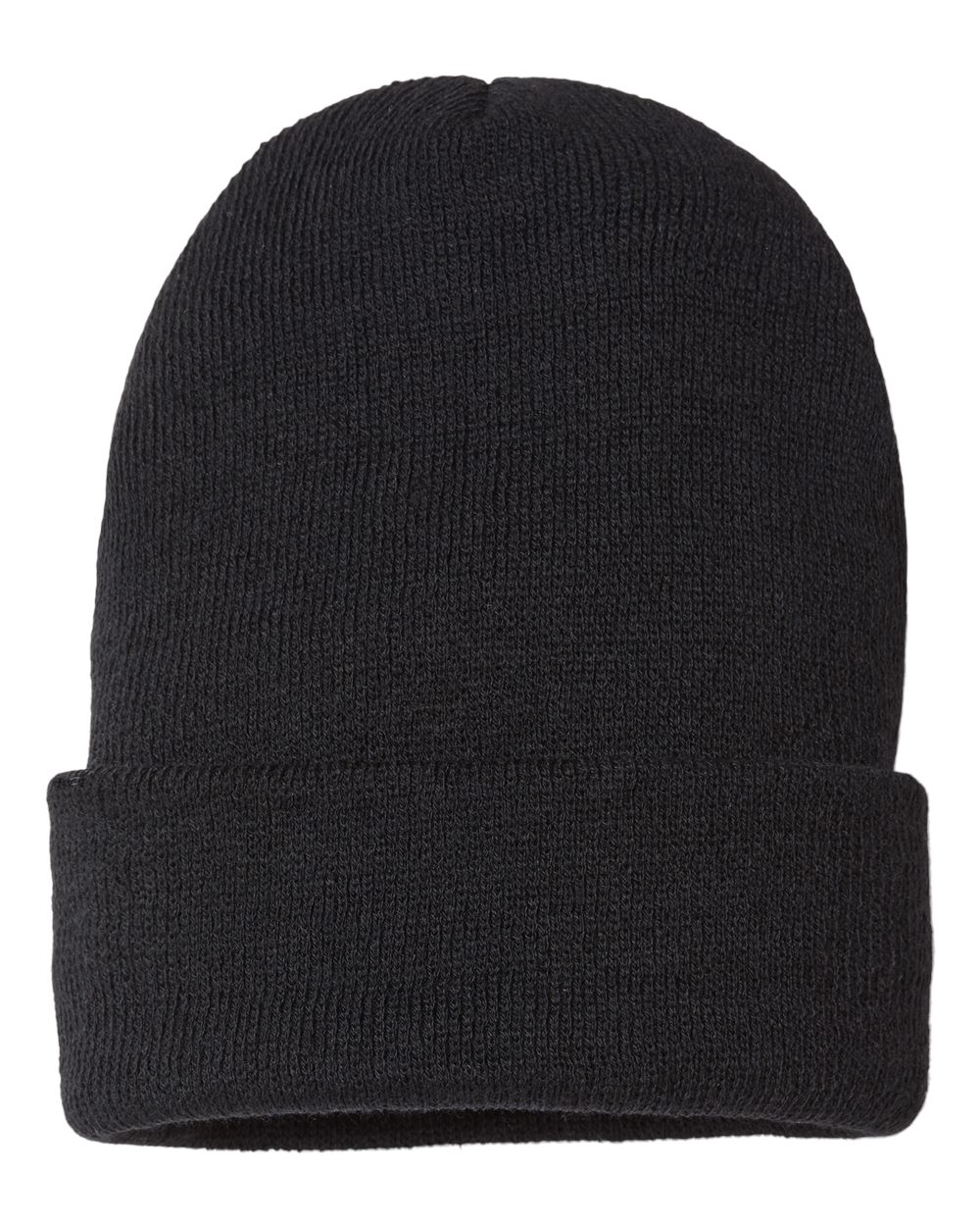 USA-Made Sustainable Cuffed Beanie - Back - B03395500 - Black