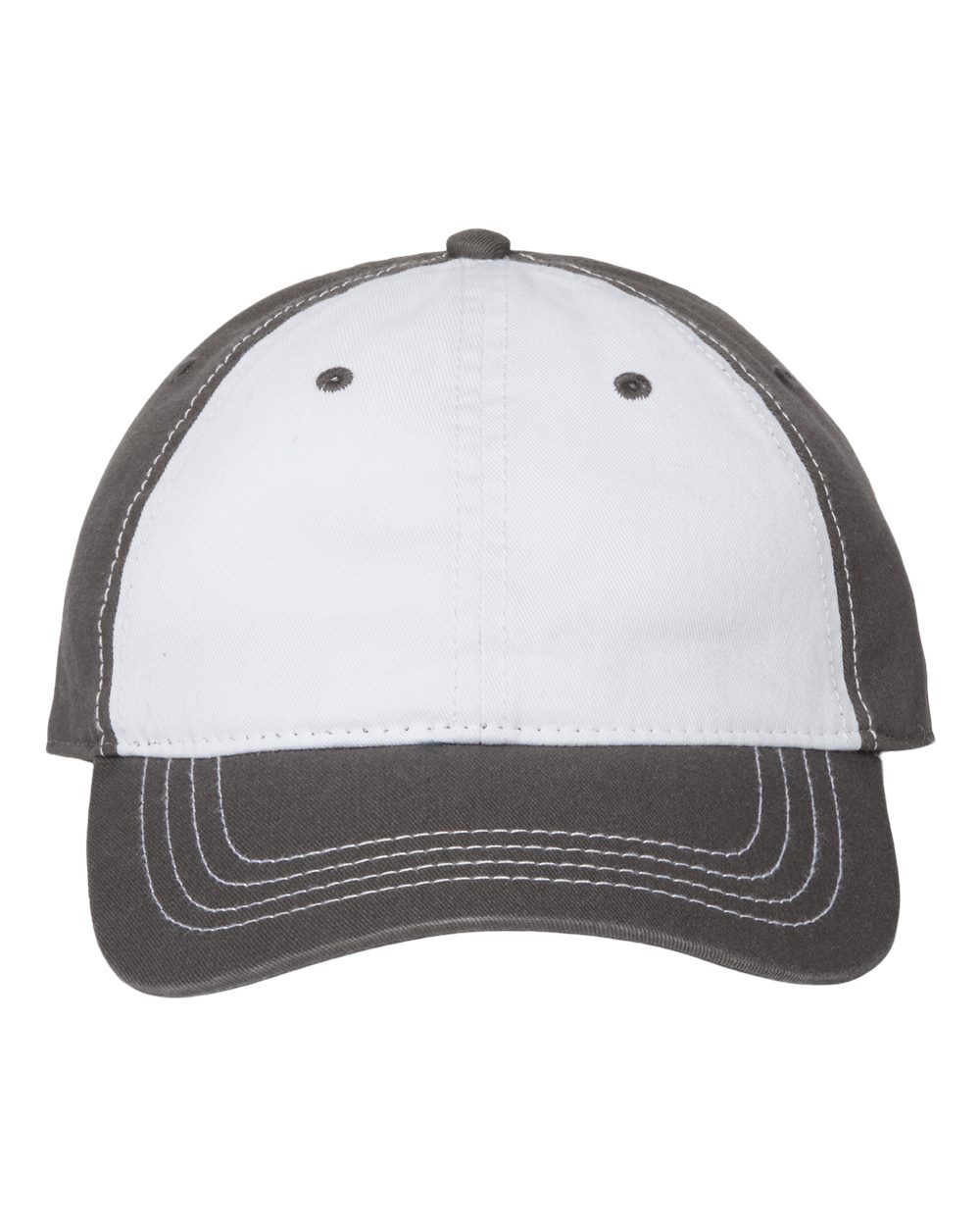 Relaxed Golf Dad Hat - Front - B07195270 - White/ Dark Grey
