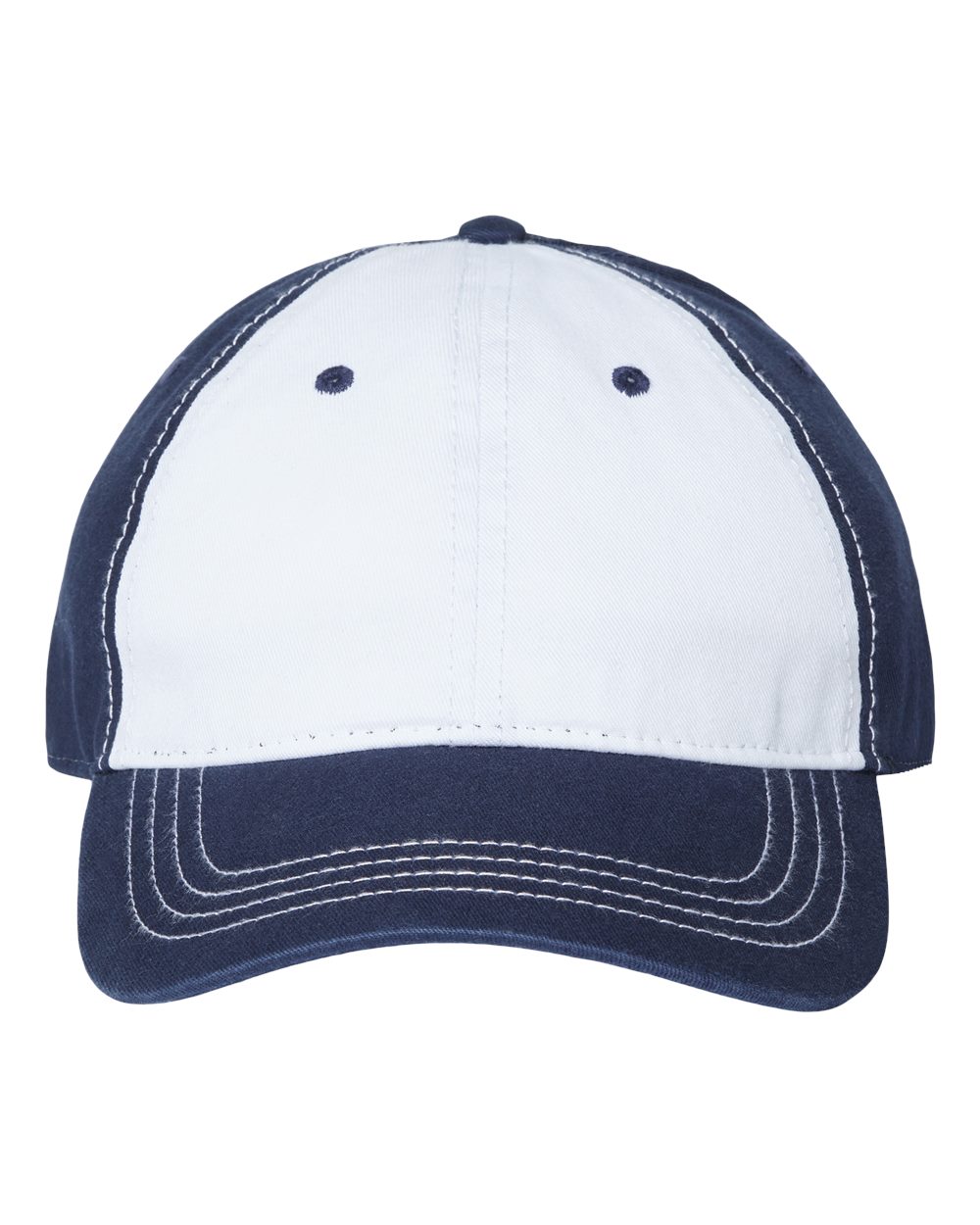 Relaxed Golf Dad Hat - Front - B07195280 - White/ Light Navy