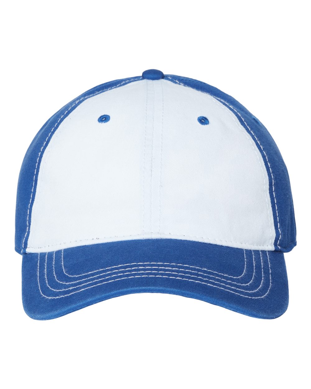 Relaxed Golf Dad Hat - Front - B07195290 - White/ Royal