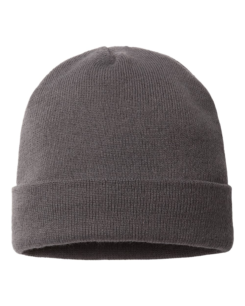 USA-Made 12" Cuffed Beanie - Back - B01595600 - Iron Grey