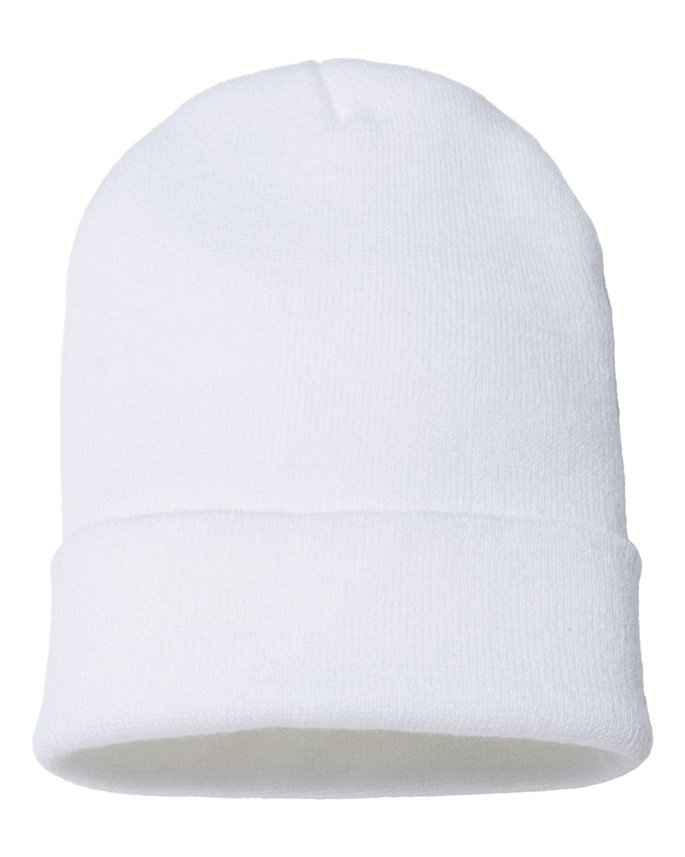 USA-Made 12" Cuffed Beanie - Front - B01595000 - White