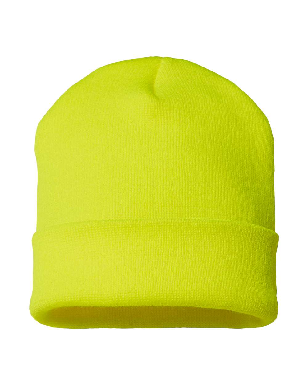 USA-Made 12" Cuffed Beanie - Front - B01595140 - Neon Yellow