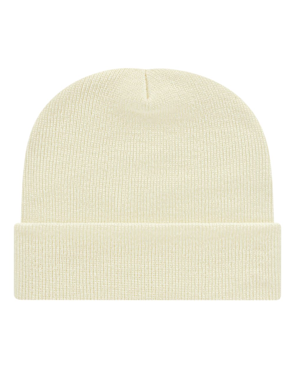 USA-Made 12" Cuffed Beanie - Front - B01595240 - Ivory