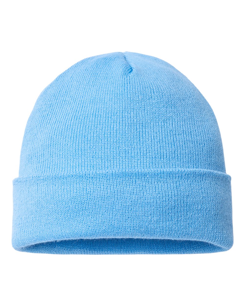 USA-Made 12" Cuffed Beanie - Front - B01595250 - Carolina Blue