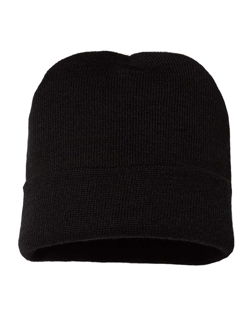 USA-Made 12" Cuffed Beanie - Front - B01595500 - Black