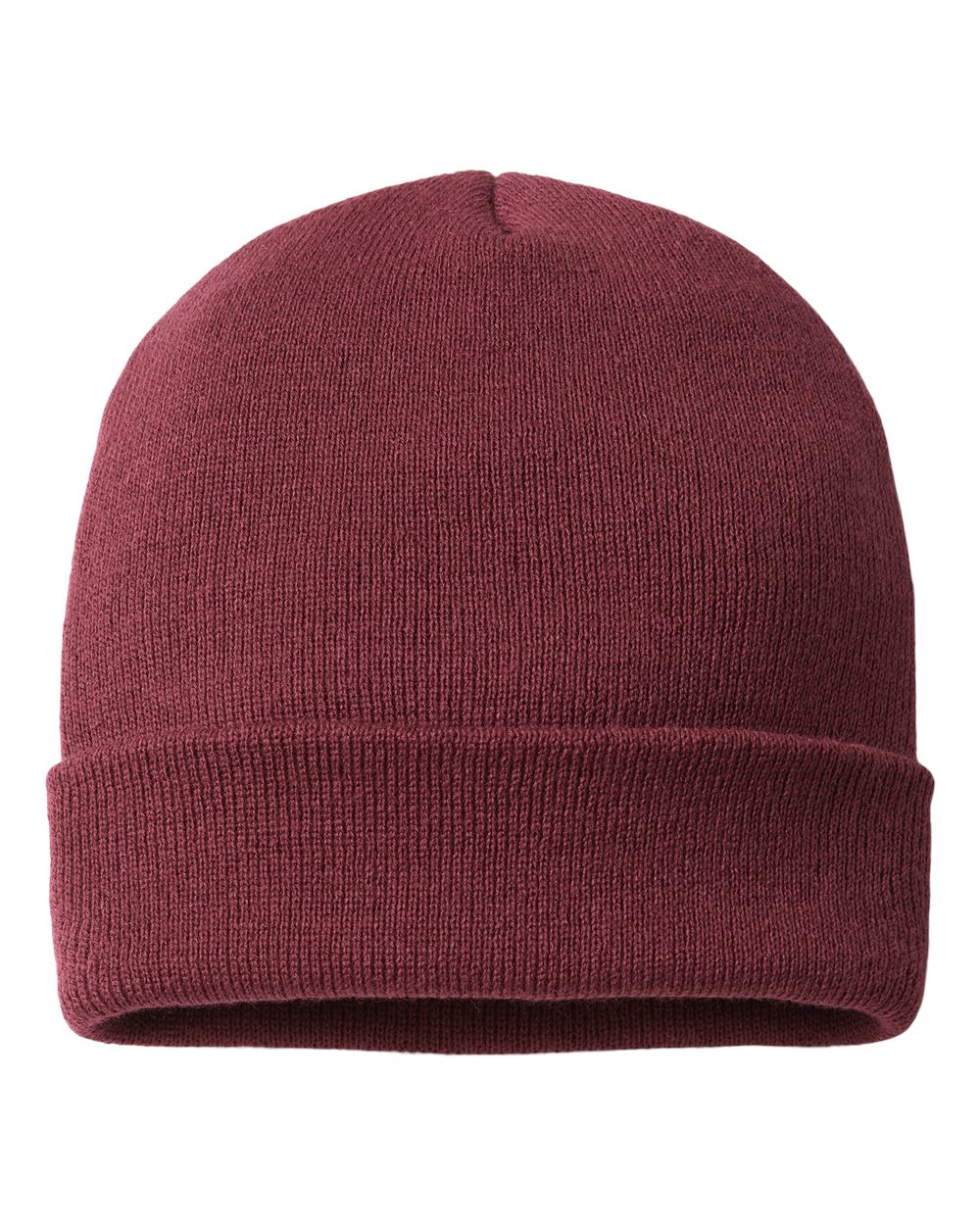 USA-Made 12" Cuffed Beanie - Front - B01595530 - Maroon