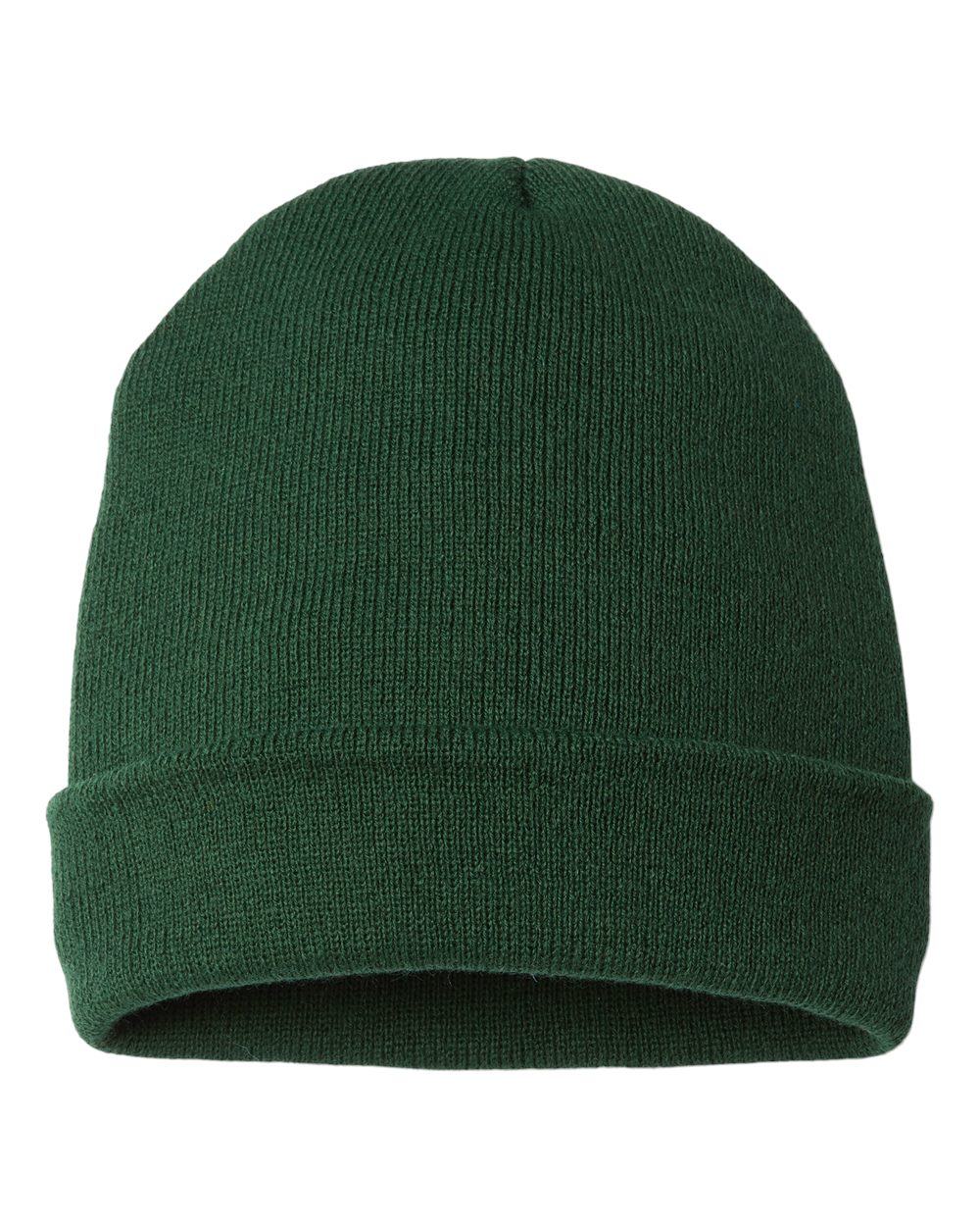 USA-Made 12" Cuffed Beanie - Front - B01595540 - Forest Green
