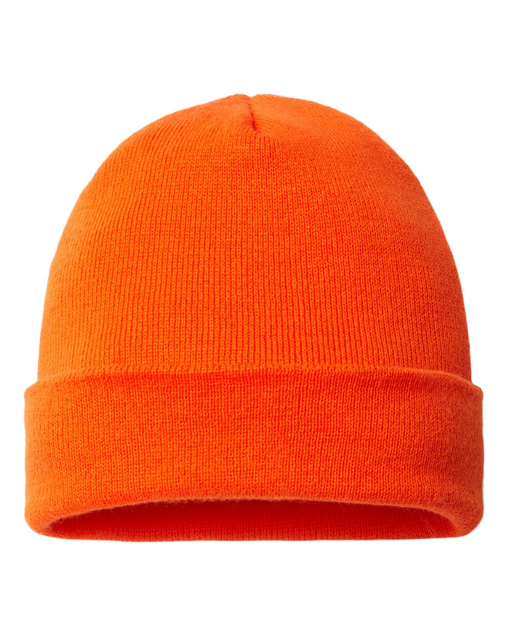 USA-Made 12" Cuffed Beanie - Front - B01595680 - Deep Orange