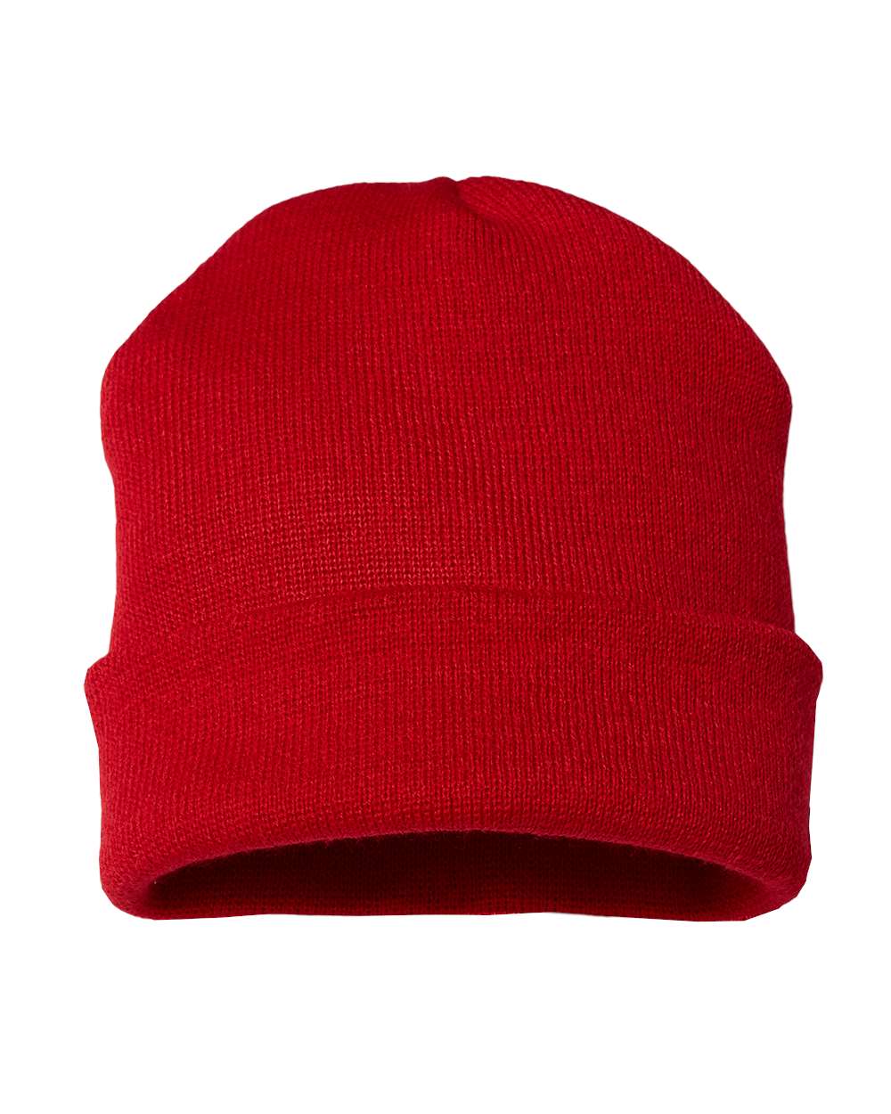 USA-Made 12" Cuffed Beanie - Front - B01595700 - True Red