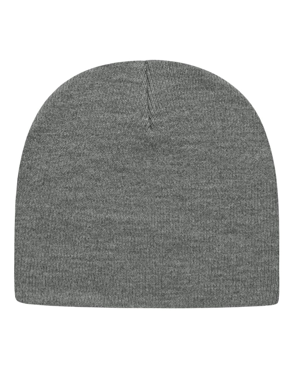 USA-Made 8 1/2" Beanie - Back - B01695090 - Heather Grey