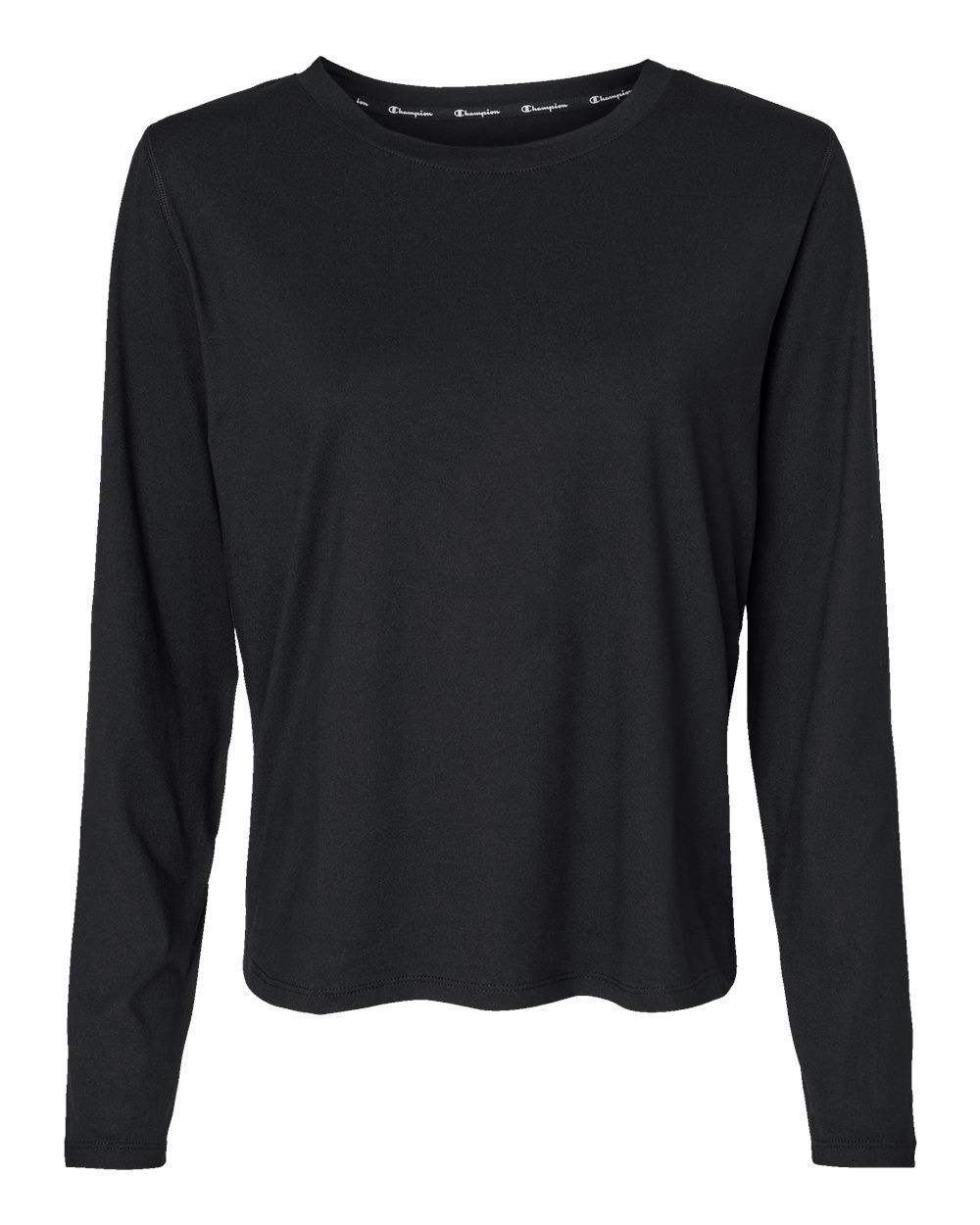 Women's Sport Soft Touch Long Sleeve T-Shirt - Front - B03584503 - Black