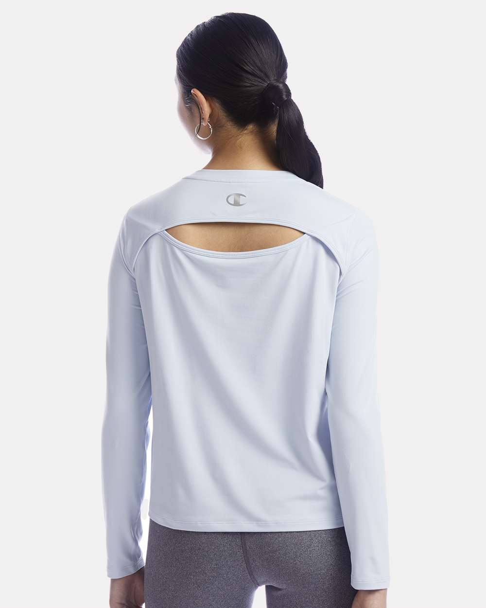 Women's Sport Soft Touch Long Sleeve T-Shirt - OnModelBack - B03584003 - Collage Blue