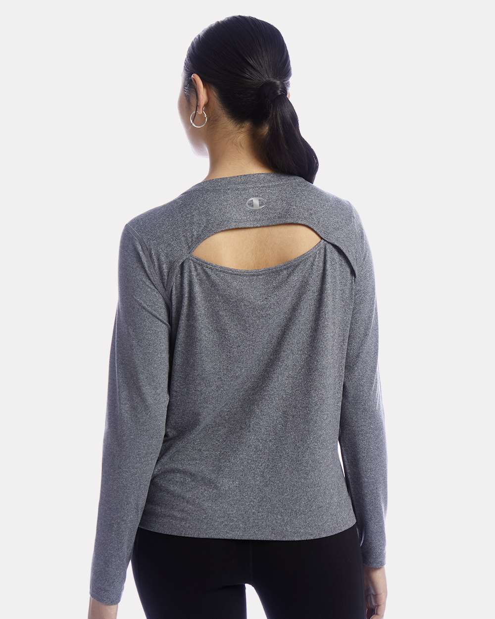 Women's Sport Soft Touch Long Sleeve T-Shirt - OnModelBack - B03584103 - Ebony Heather