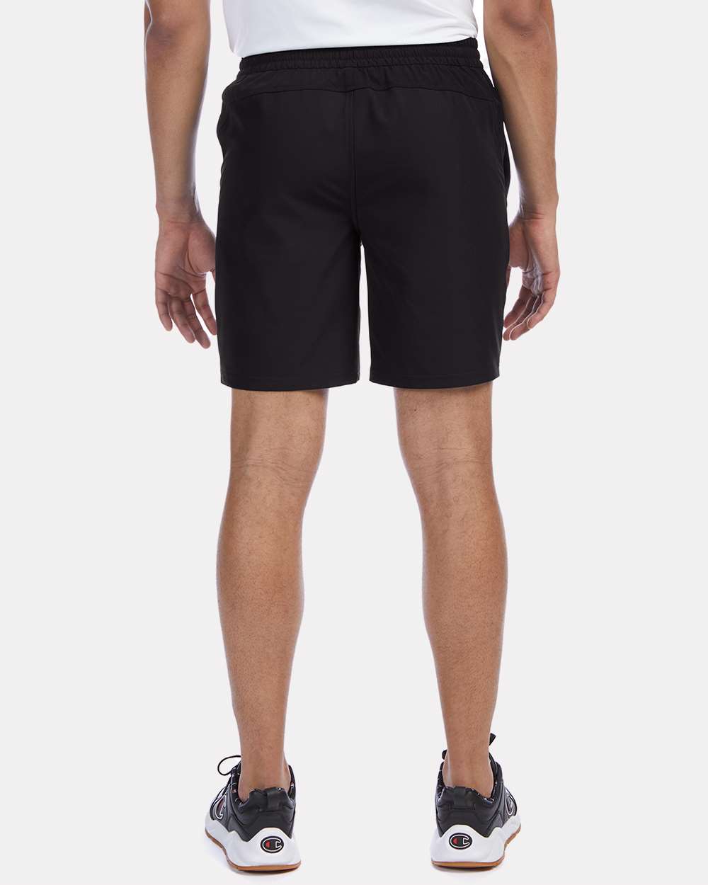 Unisex Woven City Sport Shorts - OnModelBack - B03784507 - Black