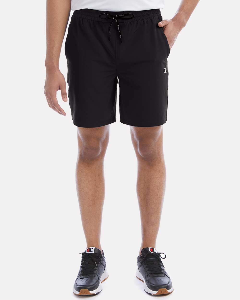 Unisex Woven City Sport Shorts - OnModelFront - B03784507 - Black