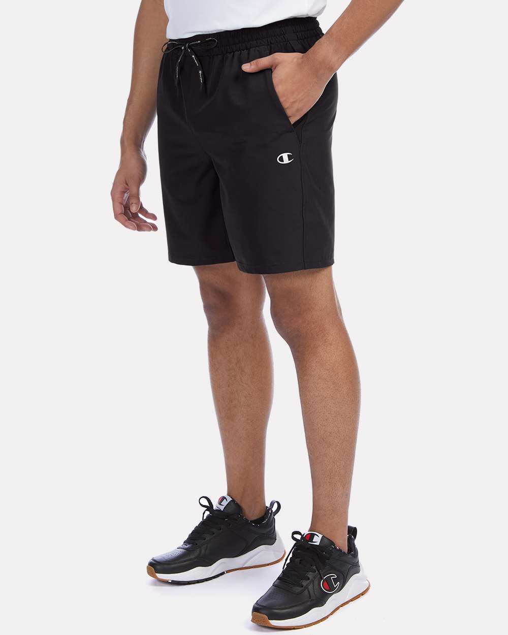 Unisex Woven City Sport Shorts - OnModelSide - B03784507 - Black