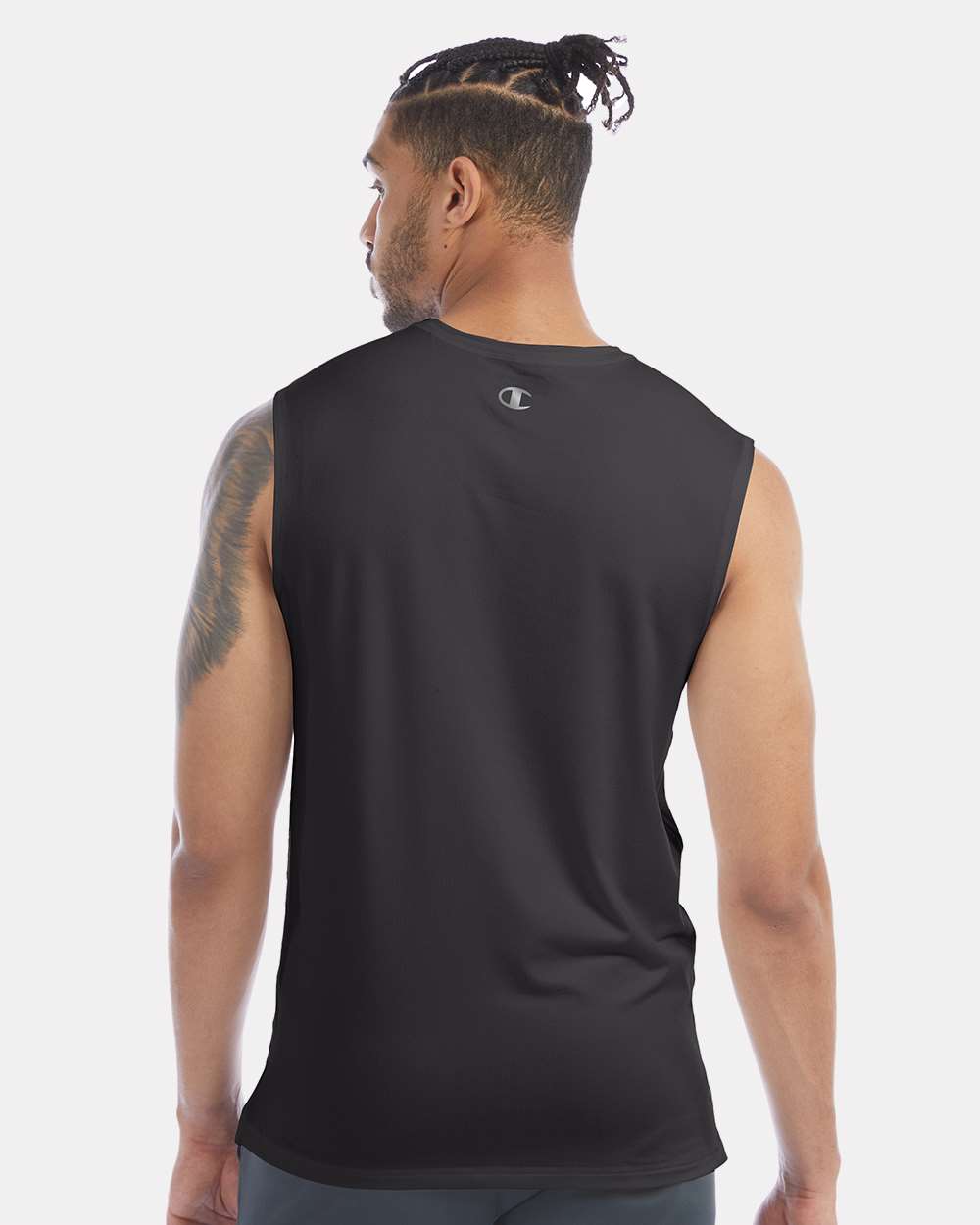 Unisex Sport Muscle T-Shirt - OnModelBack - B03984503 - Black