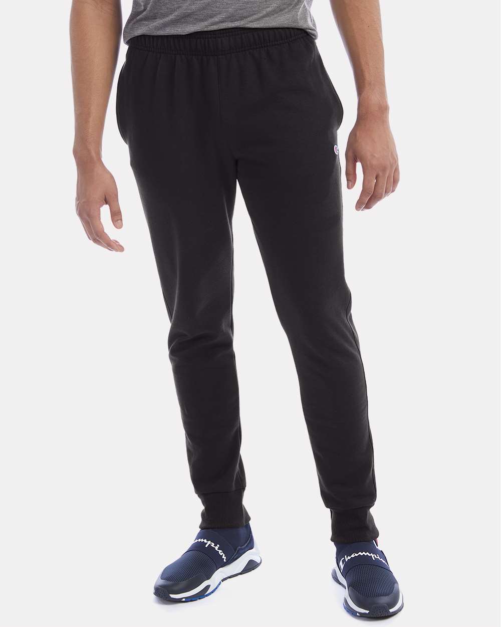 Unisex Powerblend® Fleece Joggers - OnModelFront - B04384503 - Black