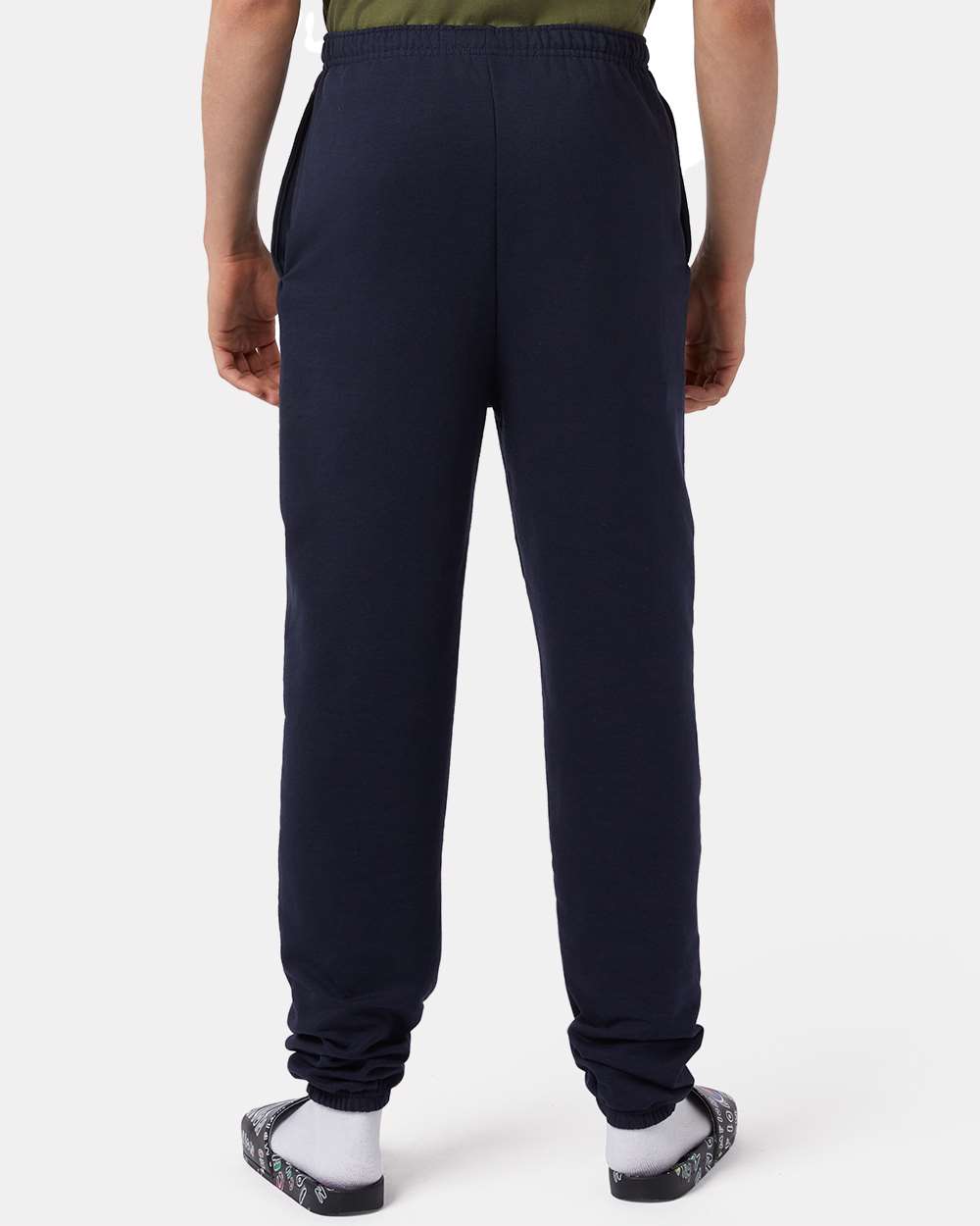 Unisex Powerblend® Sweatpants with Pockets - OnModelBack - B04784653 - Navy