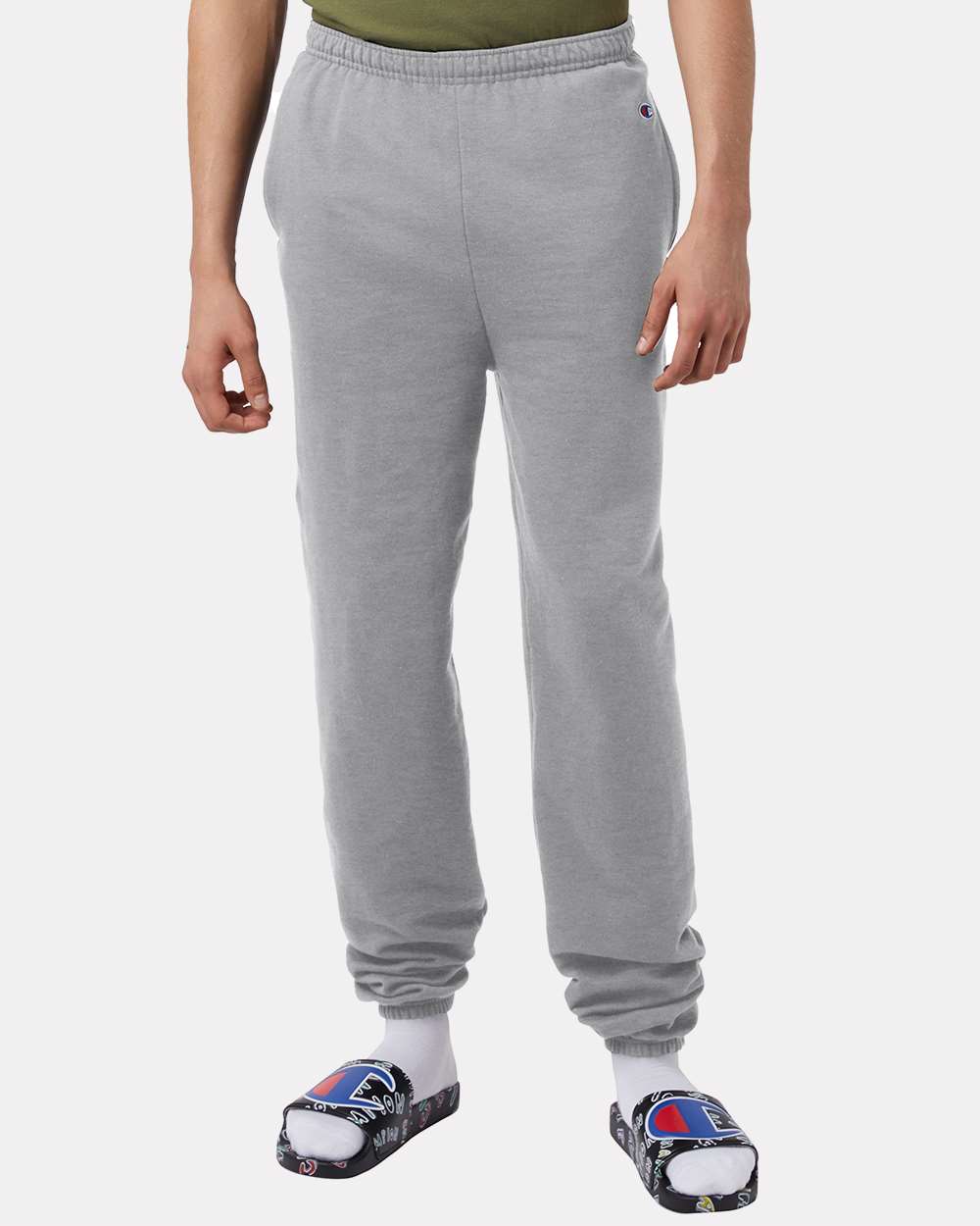 Unisex Powerblend® Sweatpants with Pockets - OnModelFront - B04784583 - Light Steel