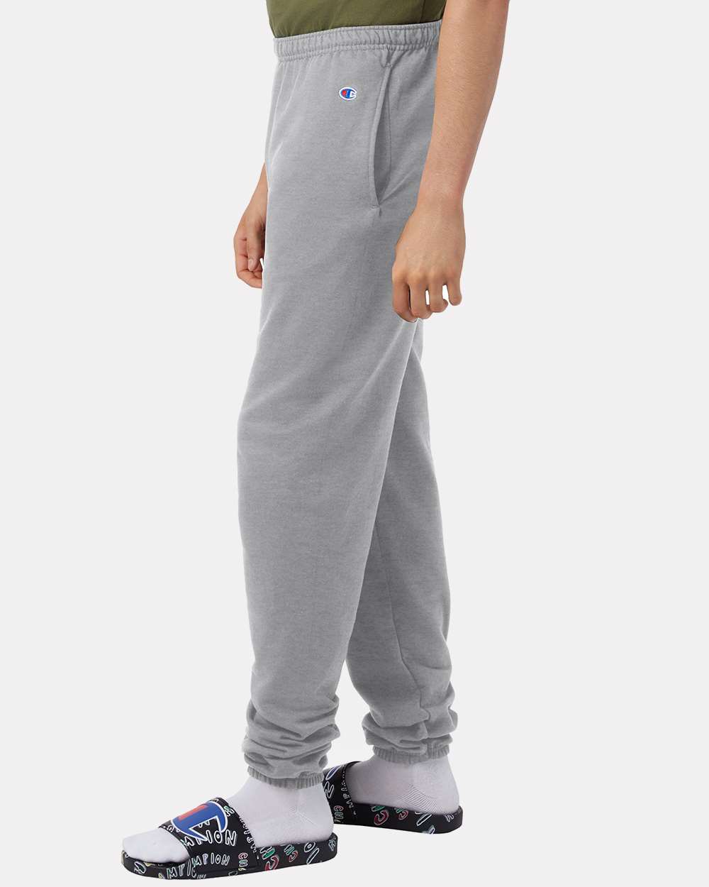Unisex Powerblend® Sweatpants with Pockets - OnModelSide - B04784583 - Light Steel