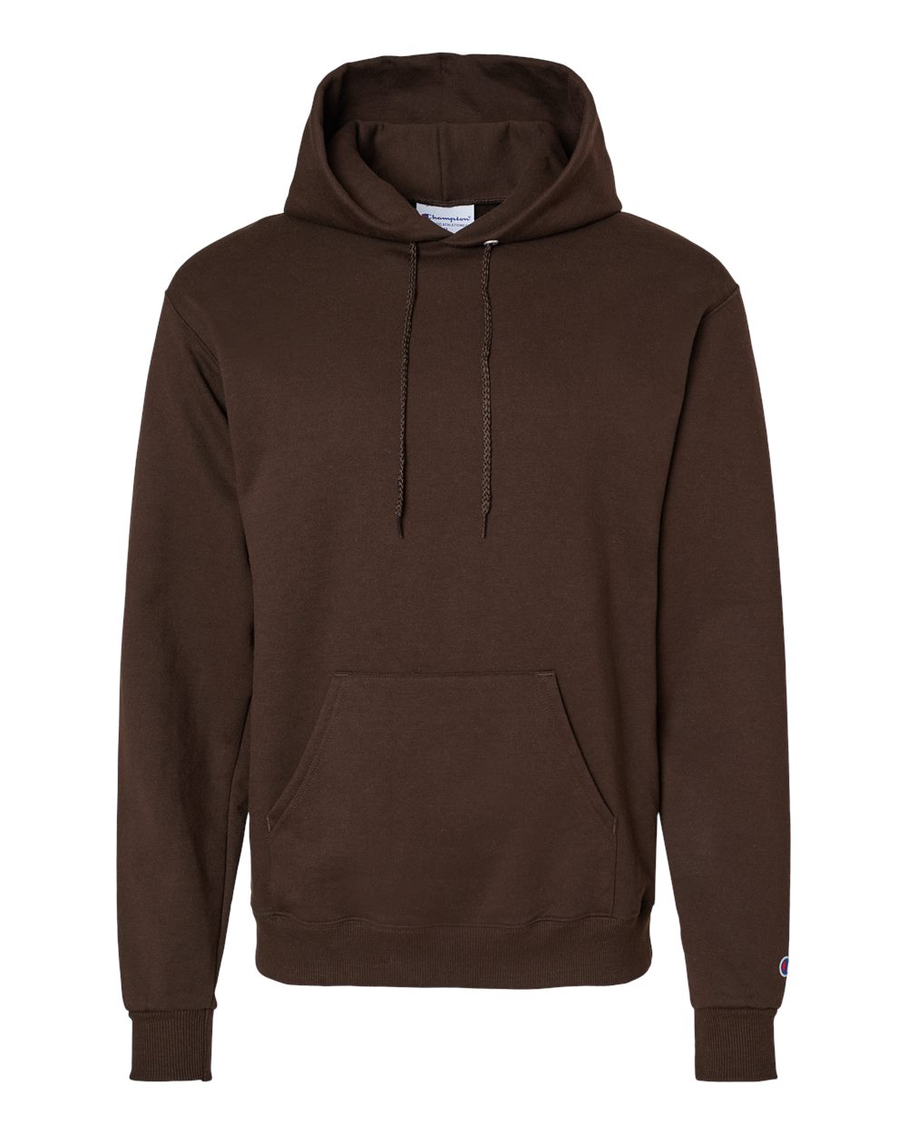 Men's Powerblend® Hooded Sweatshirt - Front - B22884563 - Chocolate Brown