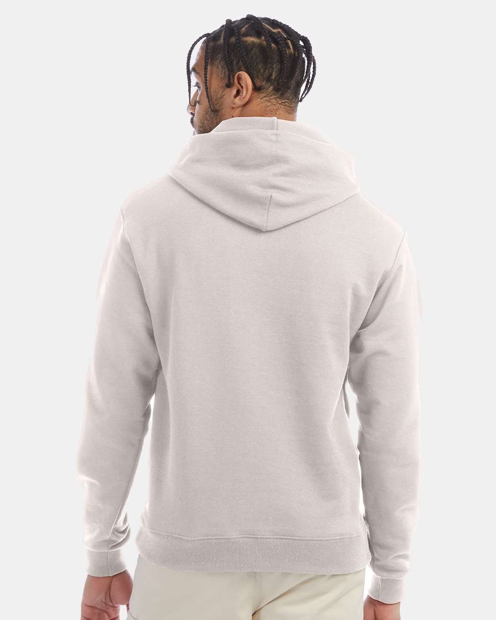 Men's Powerblend® Hooded Sweatshirt - OnModelBack - B22884313 - Body Blush