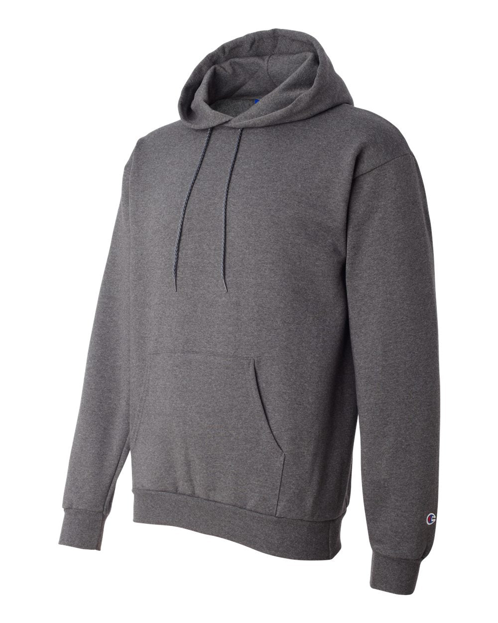 Men's Powerblend® Hooded Sweatshirt - Side - B22884093 - Charcoal Heather